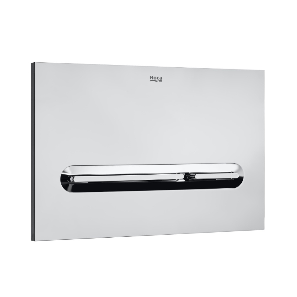 Product cut out image of the Roca PL5 Chrome Dual Flush Plate